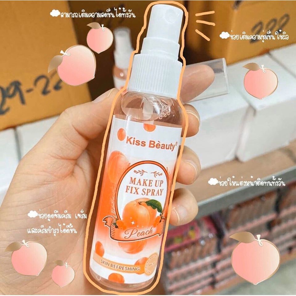 Xịt khoáng khóa lớp trang điểm trái đào Kiss Beauty | BigBuy360 - bigbuy360.vn