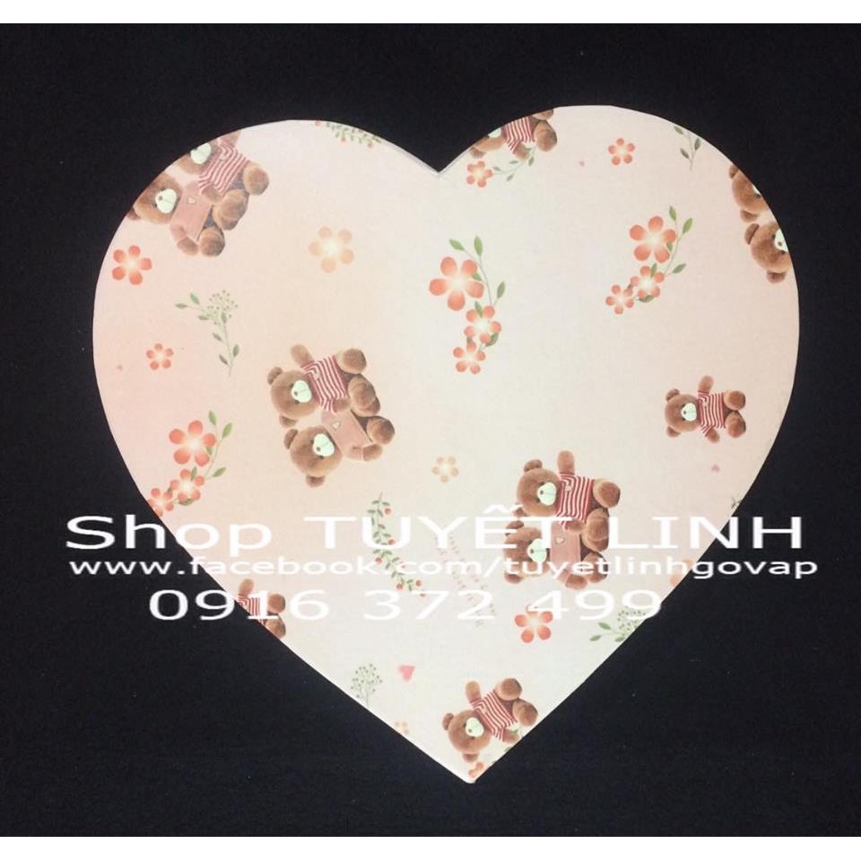 Hộp quà hình tim dk 25cm giấy in hình cute: 55k / hộp | BigBuy360 - bigbuy360.vn