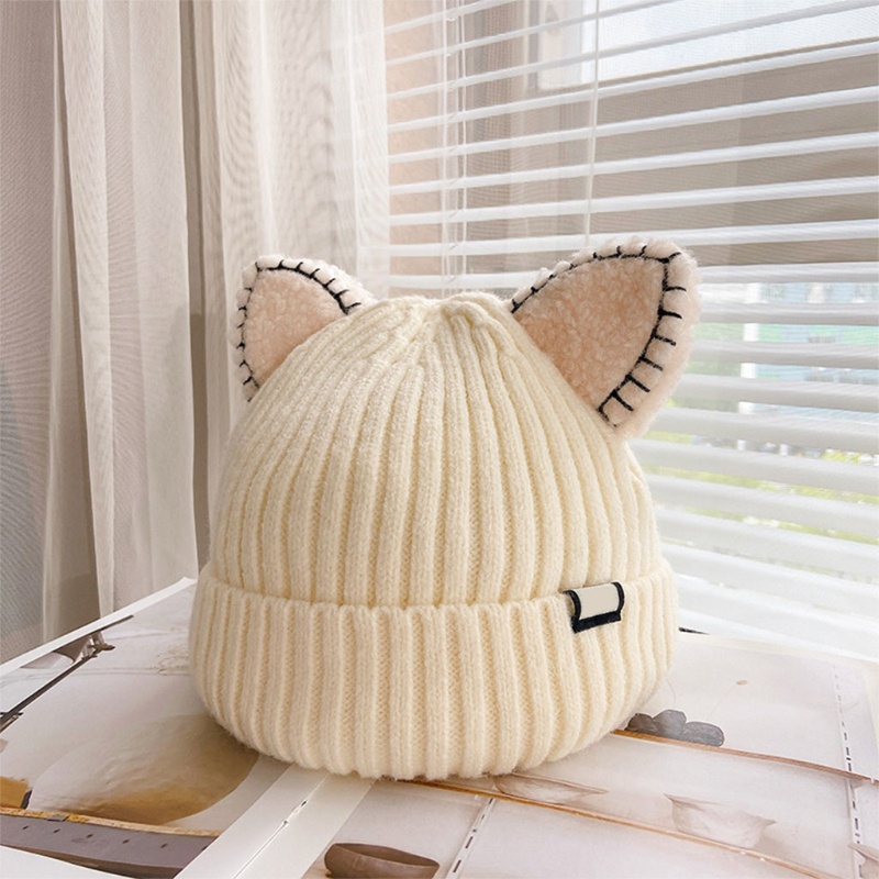 Mũ Len Beanie Tai Mèo Mềm Mại Đáng Yêu