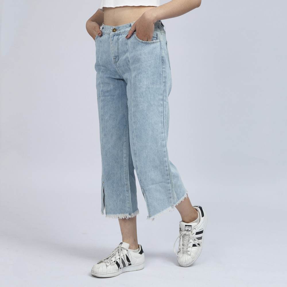 Quần Jean Nữ quần Ống Rộng Xẻ Lai Xanh Nhạt Co Giãn Thời Trang Cao Cấp QR11. InsideShop.03 | BigBuy360 - bigbuy360.vn