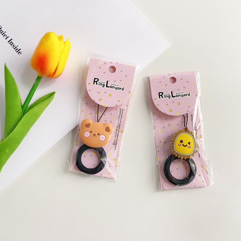 Ốp Điện Thoại Họa Tiết Hoạt Hình Có Vòng Nhẫn Đeo Ngón Tay Cho iphone/android Airpods/samsung/Baseus/XIAOMI/huawei/lenovo/oppo TWS