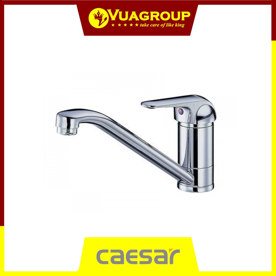Vòi rửa bát nóng lạnh đồng mạ crom Caesar k511c (tặng kèm dây cấp)