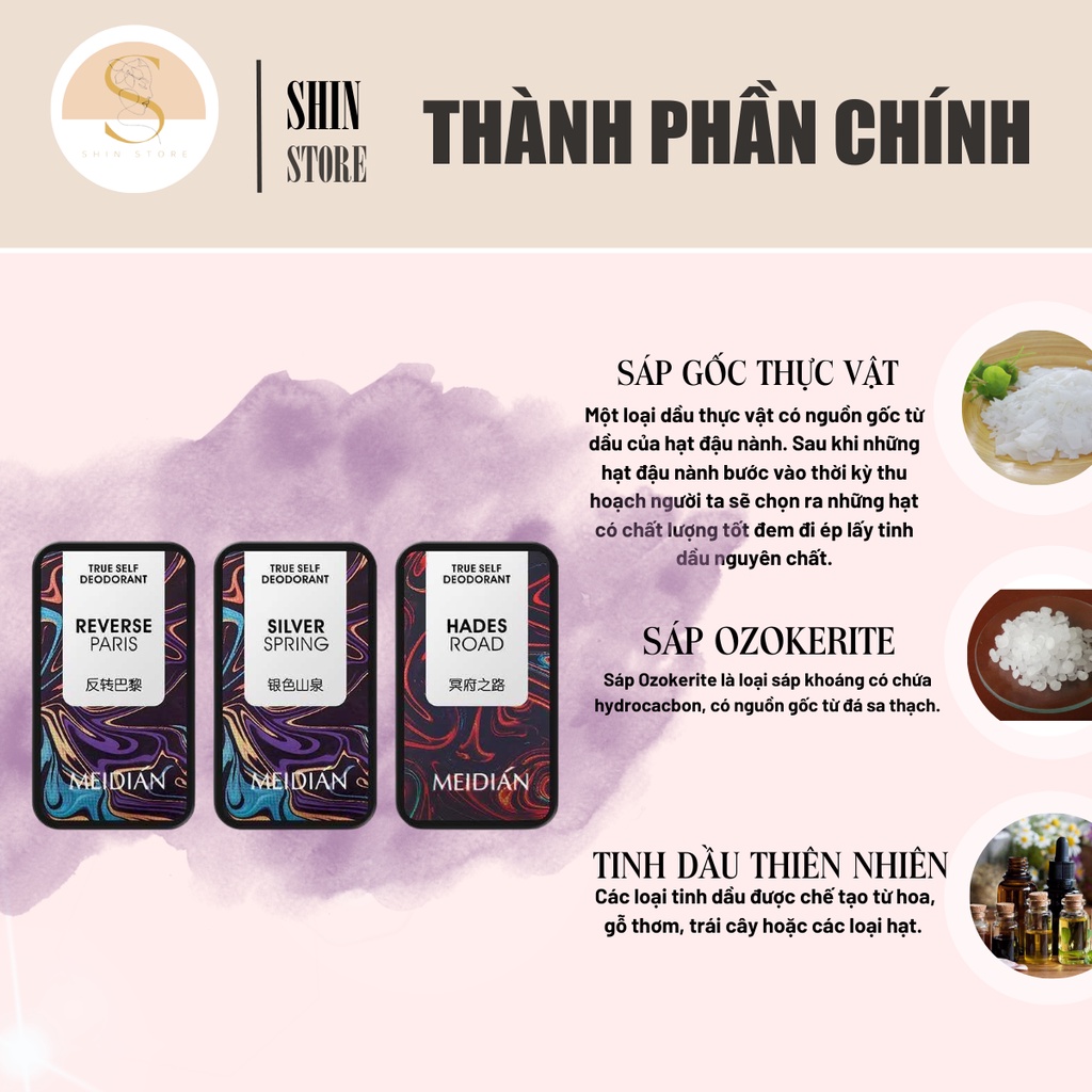 Nước hoa khô nam nữ combo set 3 mùi Median lưu hương lâu - Shin official