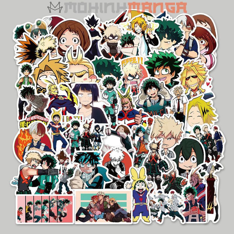 Sticker My Hero Academia miếng dán decal Học viện siêu anh hùng chống nước hình dán Midoriya Bakugou Todoroki All Might
