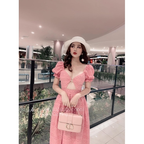 ⛔️⛔️PASS NEW ĐẦM MAXI REN HỒNG HỞ NGỰC