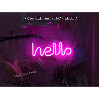 Đèn led chữ Hello decor trang trí phòng Luci Shop led neon ánh sáng đẹp dùng Pin / Usb