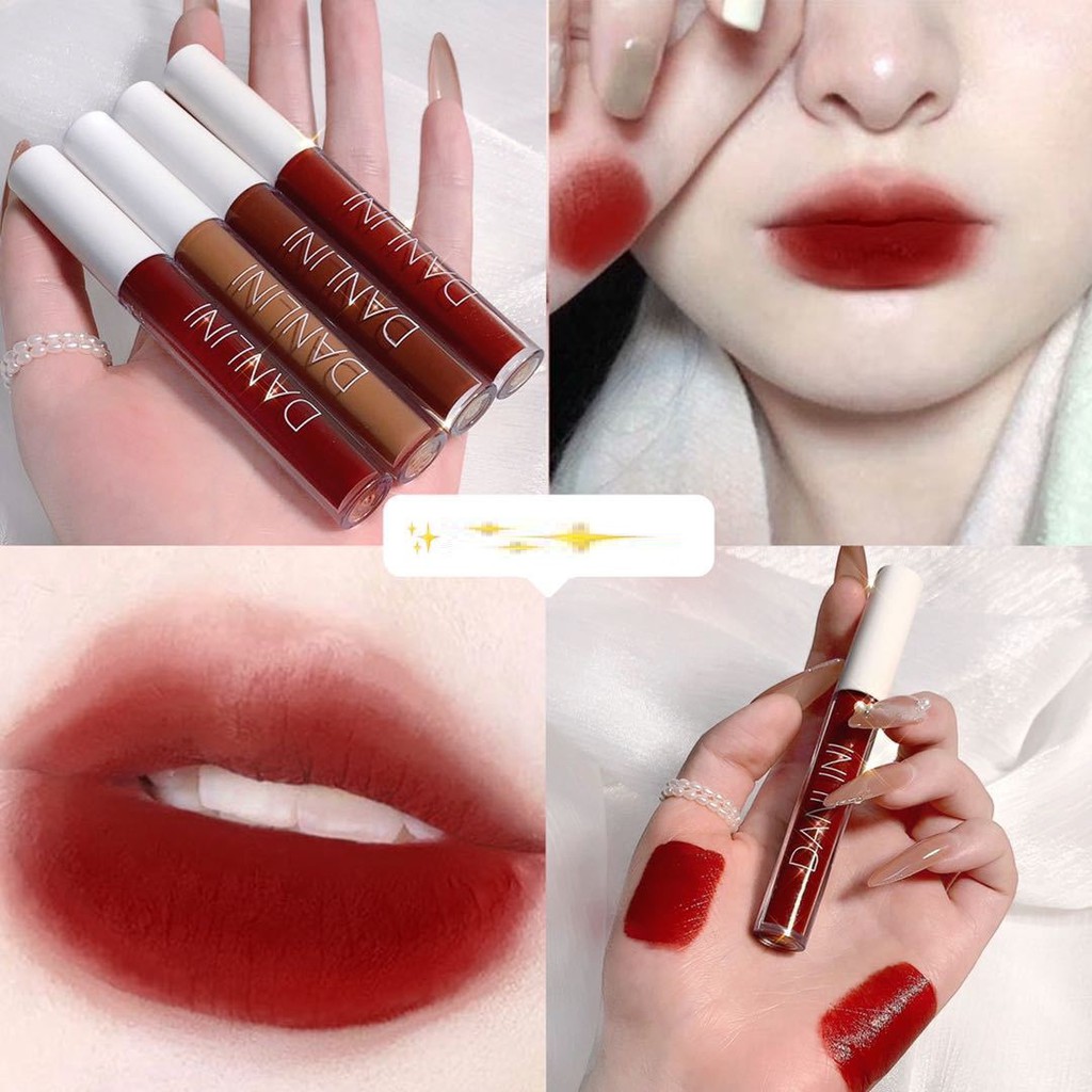 Set 4 Son Kem Lì DANLINI Vỏ Đỏ