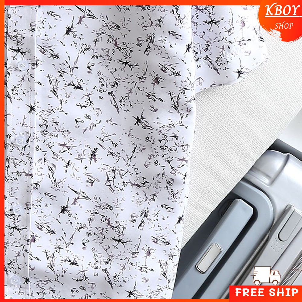 Áo Sơ Mi Nam Tay Ngắn Họa Tiết, Vải Cotton Lụa Mềm Mịn Không Nhăn Mát Mẻ Hợp Dáng Dễ Phối Đồ - T06 | BigBuy360 - bigbuy360.vn