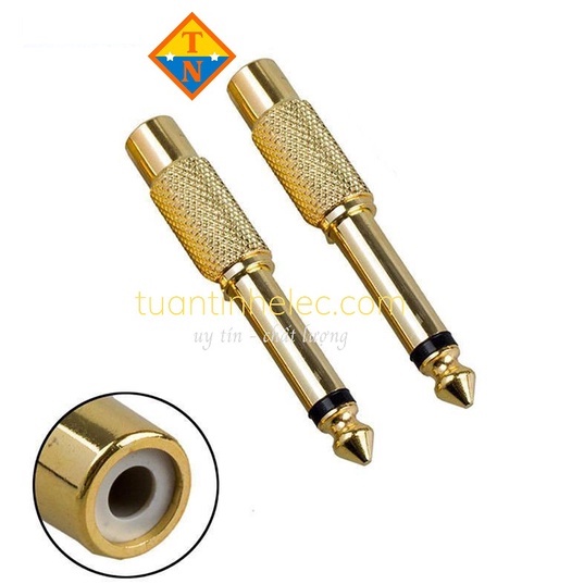 Đầu Nối Âm Thanh Rca Lỗ Cắm Sang 6.35mm 1 / 4 &quot;