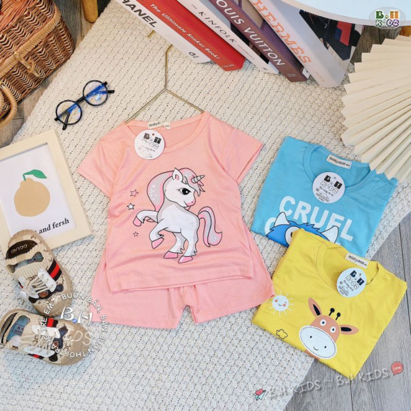 Bộ quần áo trẻ em Thun Lạnh MINKYMOM phối màu siêu đẹp
