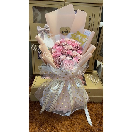 Bó hoa Sáp mix cao cấp. Bền vĩnh cửu. KT 45 x 70cm