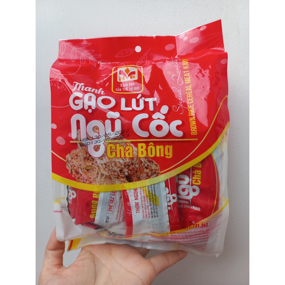 Thanh gạo lứt CHÀ BÔNG cao cấp - túi 10 thanh - thanh gạo lứt ăn vặt giảm cân