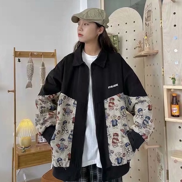 Áo Khoác Nam Dáng Rộng Thời Trang Đa Phong Cách Nữ Thường Ngày Bigsize Jacket In Phong Cách Hàn Quốc Pop Unisex Khoác ÁO KhoáC Gió ĐẹP