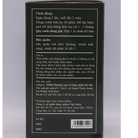 [Chính hãng] Tiêu Khát Chân Khí Khang - Giúp Hạ Đường Huyết - Hộp 60 viên