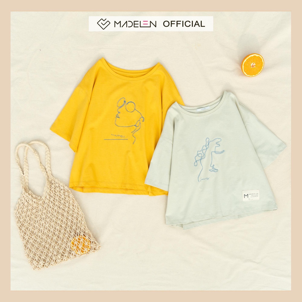 Áo thun thêu nữ dáng ngắn croptop MADELEN