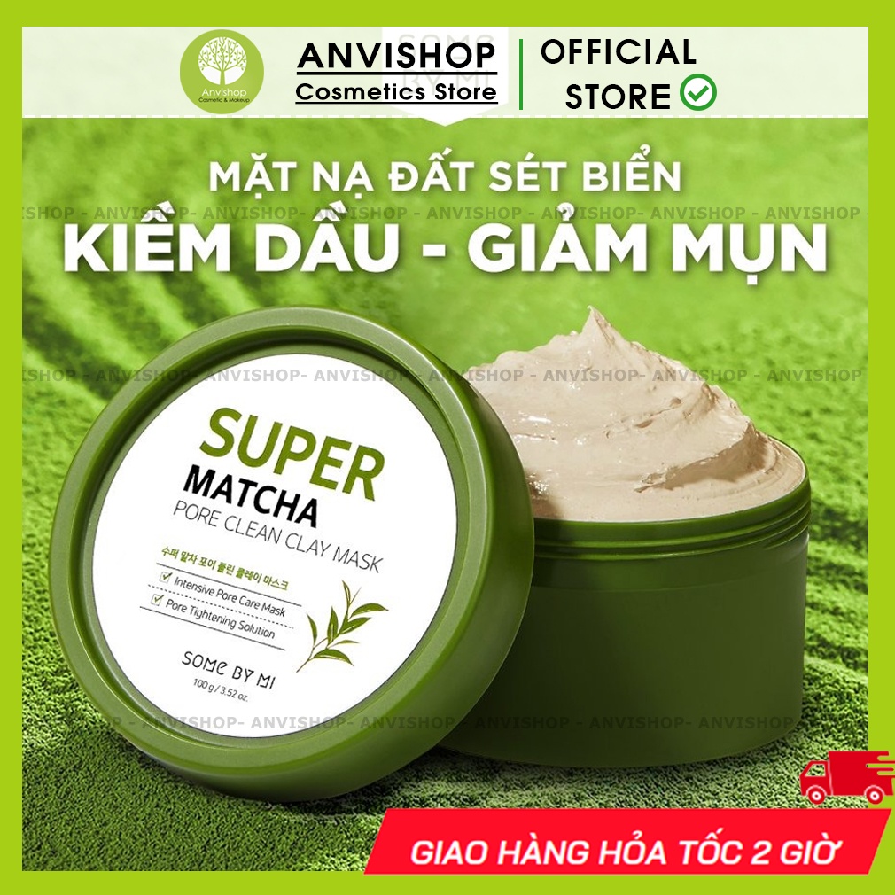 Mặt Nạ Đất Sét Trà Xanh Giúp Làm Sạch, Thu Nhỏ Lỗ Chân Lông Some By Mi Super Matcha Pore Clean Clay Mask 100g