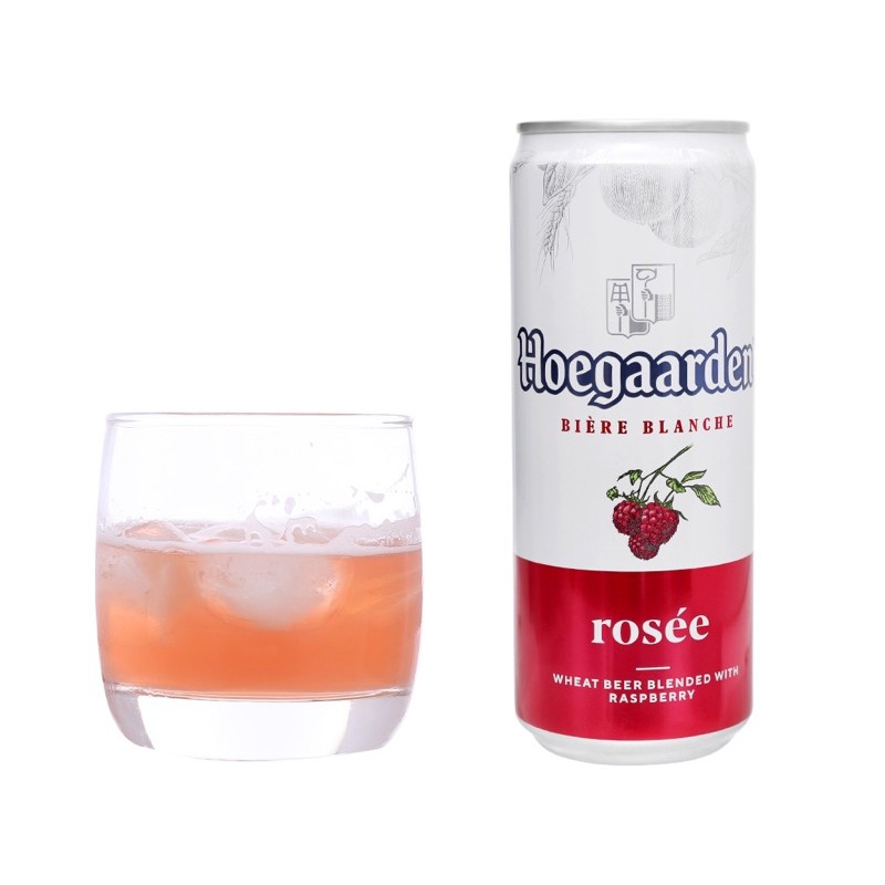 Bia trái cây Hoegaarden Rosée thùng 24 lon x 330ml