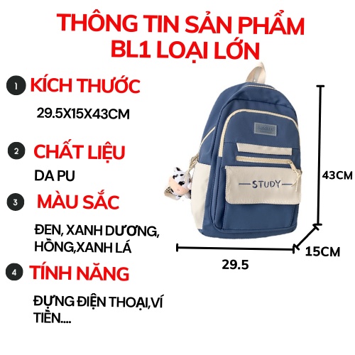 Balo nữ nam balo đi học nhiều ngăn,cặp học sinh đẹp đi chơi đựng laptop phong cách ulzzang unisex LADONA BL7