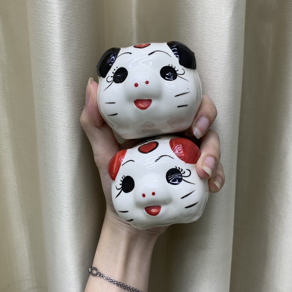 Heo đất mini cute 2022, ống lợn đất tiết kiệm nen sứ size nhỏ dễ thương cho bé 7cm, 12cm