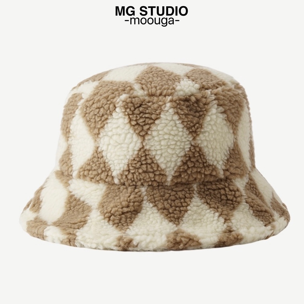 Mũ xô MG STUDIO họa tiết hình thoi 3 màu tuỳ chọn
