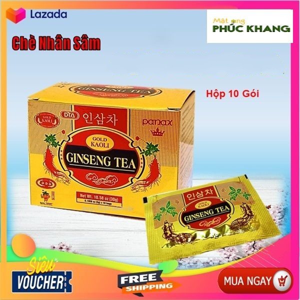 Trà sâm hòa tan Gold Kaoli Ginseng Tea - Hộp 10 gói - tăng cường sức khỏe - Nguyên liệu nhập khẩu Hàn Quốc