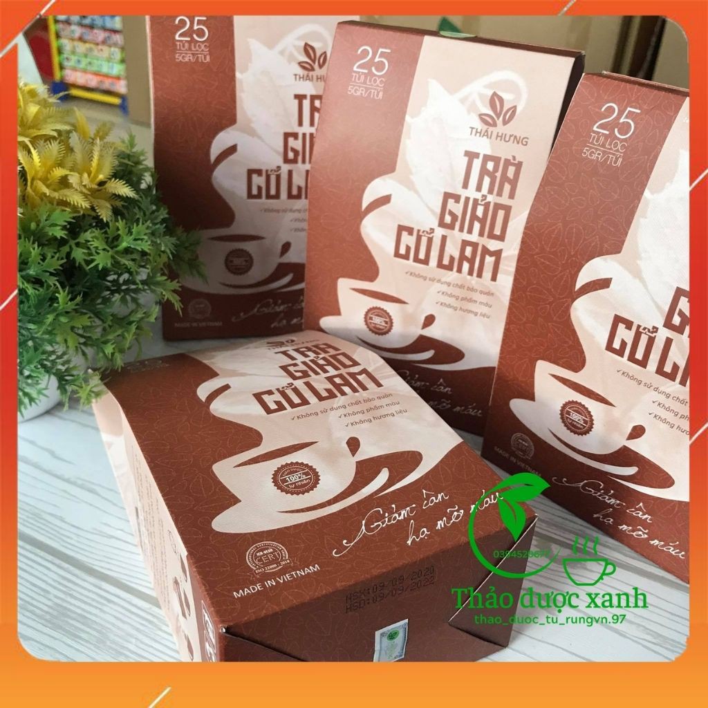 Trà Giảo Cổ Lam THÁI HƯNG - Giảm cân - Hạ Mỡ Máu 25 Túi Lọc 5gram