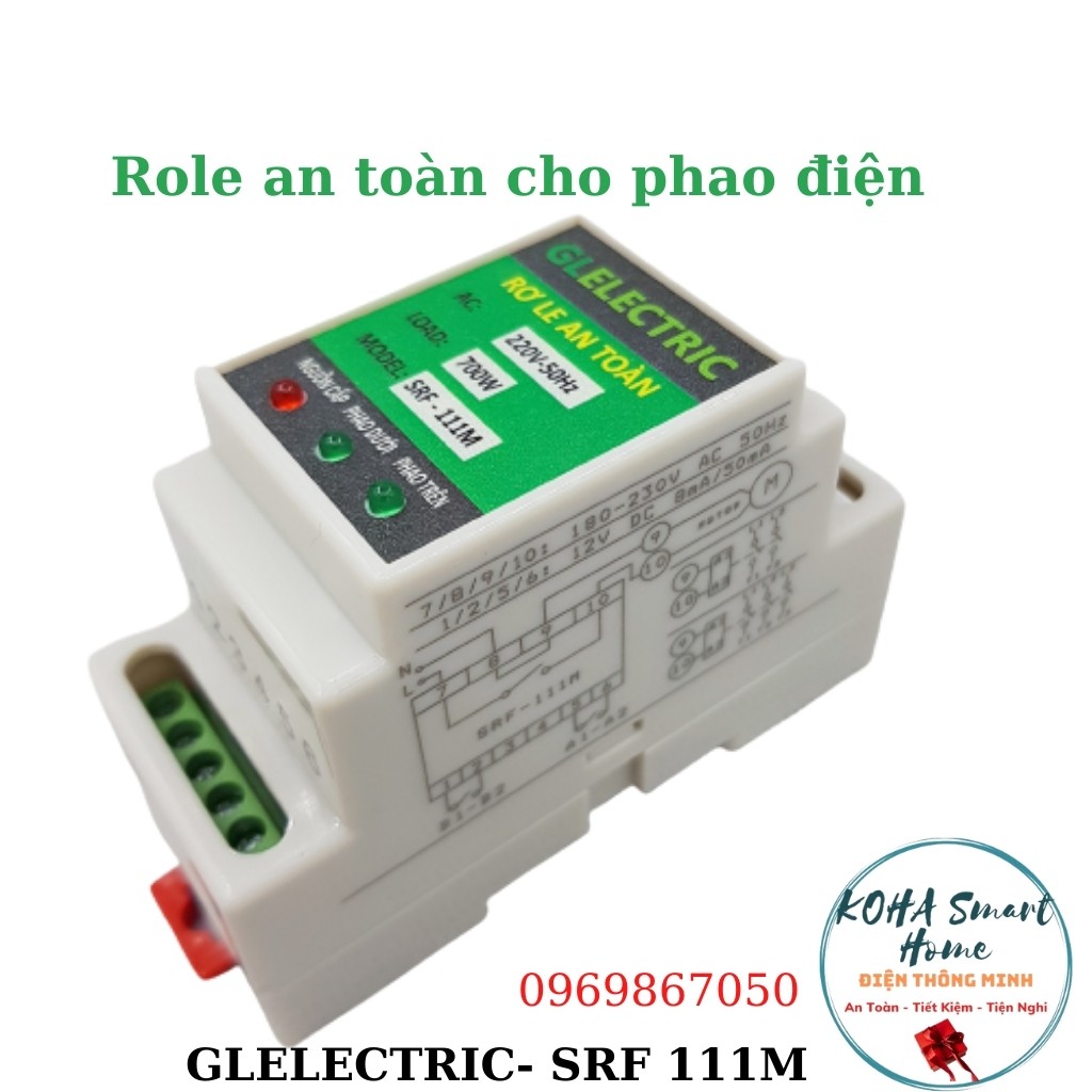 Role an toàn cho phao điện máy bơm GLelectric- SRF111M - 12V bồn nước chống giật, rò rỉ điện