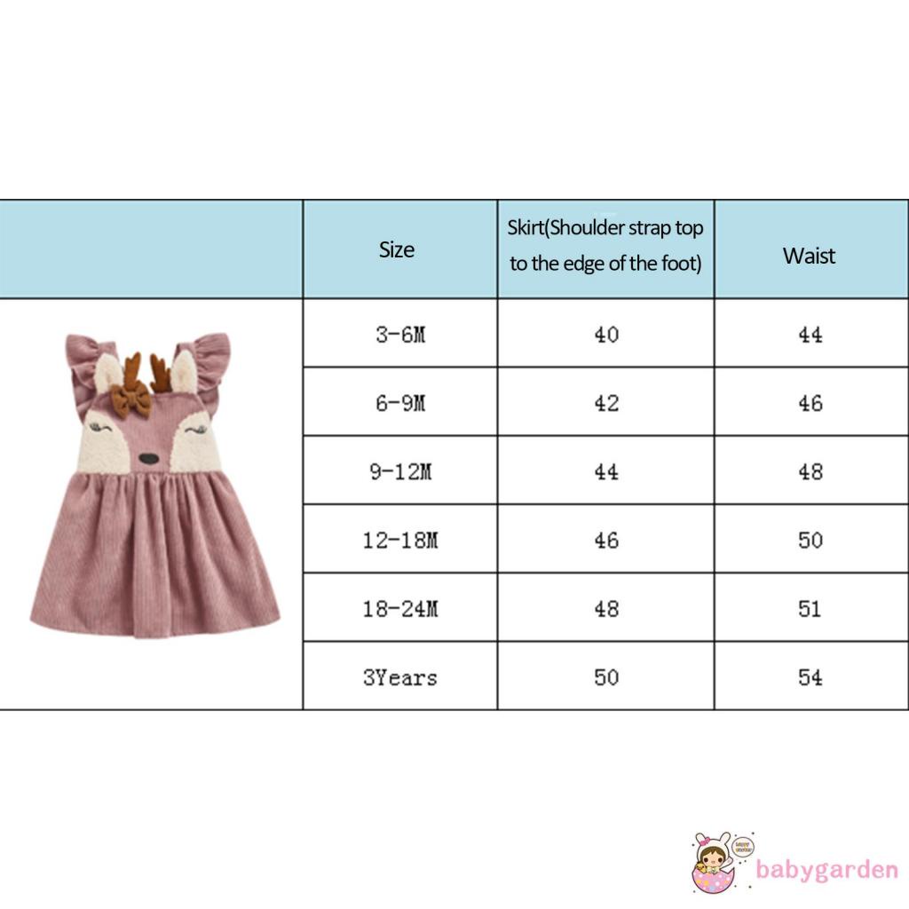 Đầm Vải Nhung Đính Nơ In Hình Hươu Hoạt Hình Dễ Thương Thời Trang Mùa Thu Cho Bé Gái 3 Tháng - 3 Tuổi