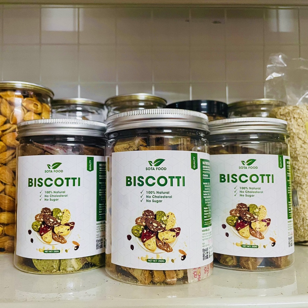 Bánh BISCOTTI nguyên cám KHÔNG ĐƯỜNG dành cho người ăn kiêng, giảm cân, tiểu đường