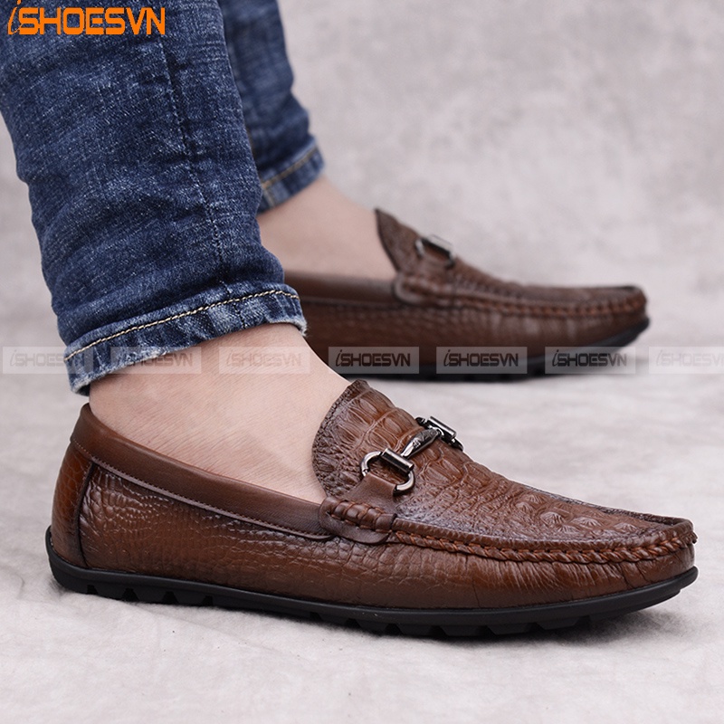Giầy lười nam - da bò thật, da mềm, đi êm chân ISHOESVN IS381