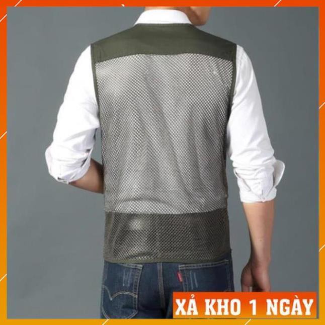 nam bigsize [FreeShip –  Giảm 30k]  Áo gile Nam - Áo ghi lê Lưới Lính Mỹ - Vest gile Nam Nhiều Túi