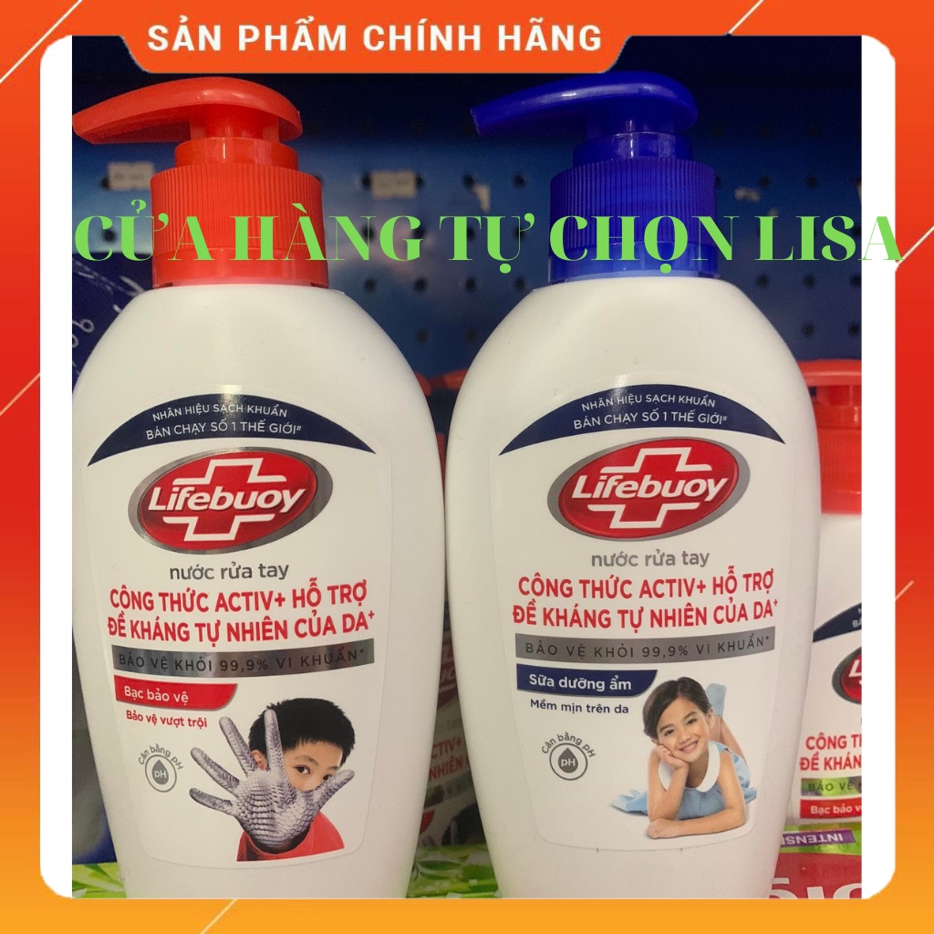 Nước rửa tay lifbouy bảo vệ vượt trội/mềm mịn da tay chai 180g