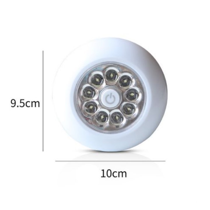 ĐÈN 9 LED CÓ CÔNG TẮC ON-OFF DÁN TƯỜNG, TỦ QUẦN ÁO, CỐP XE Ô TÔ SIÊU SÁNG