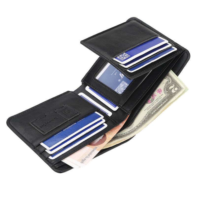 Baellerry D1308 Fashion Short Men Wallet Credit Card Holder Stylish Business Leather Clutch Coins Purse