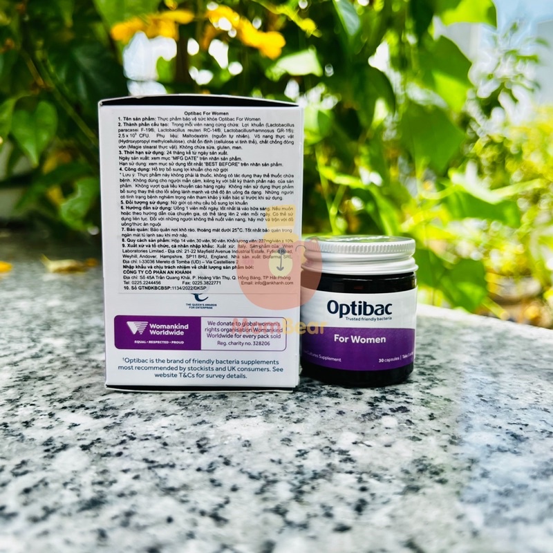 Men Vi Sinh Optibac Tím Probiotics For Women, UK 30 viên