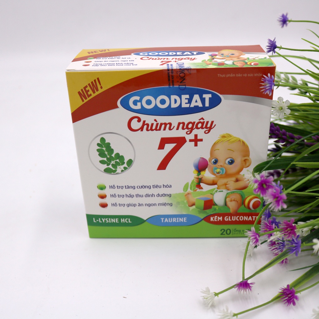 Goodeat Chùm Ngây 7+ - Hỗ trợ tiêu hóa, trẻ hấp thu dinh dưỡng và giúp ăn ngon (20 ống)