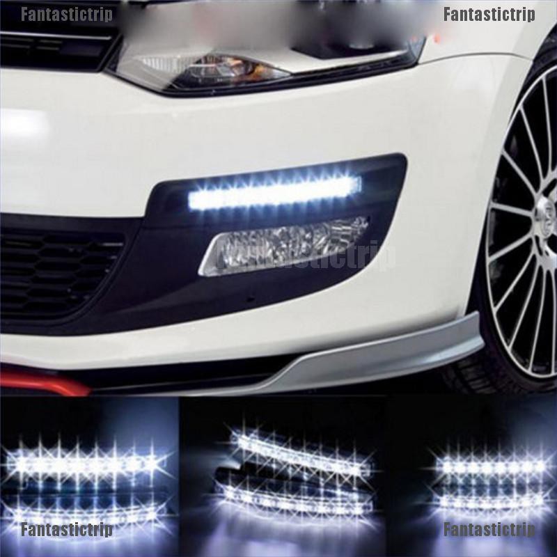 Fantastictrip Car Light 8 LED DRL Fog Driving Daylight Daytime Running White Lamp