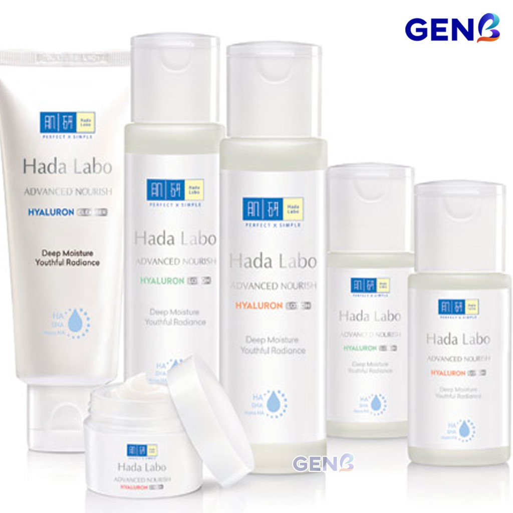 Bộ Chăm Sóc Da Mặt HADA LABO Advanced Nourish TRẮNG Srm Sữa Rửa Mặt+Dầu Tẩy Trang+Kem Dưỡng Ẩm Da+Nước Lotion GENB