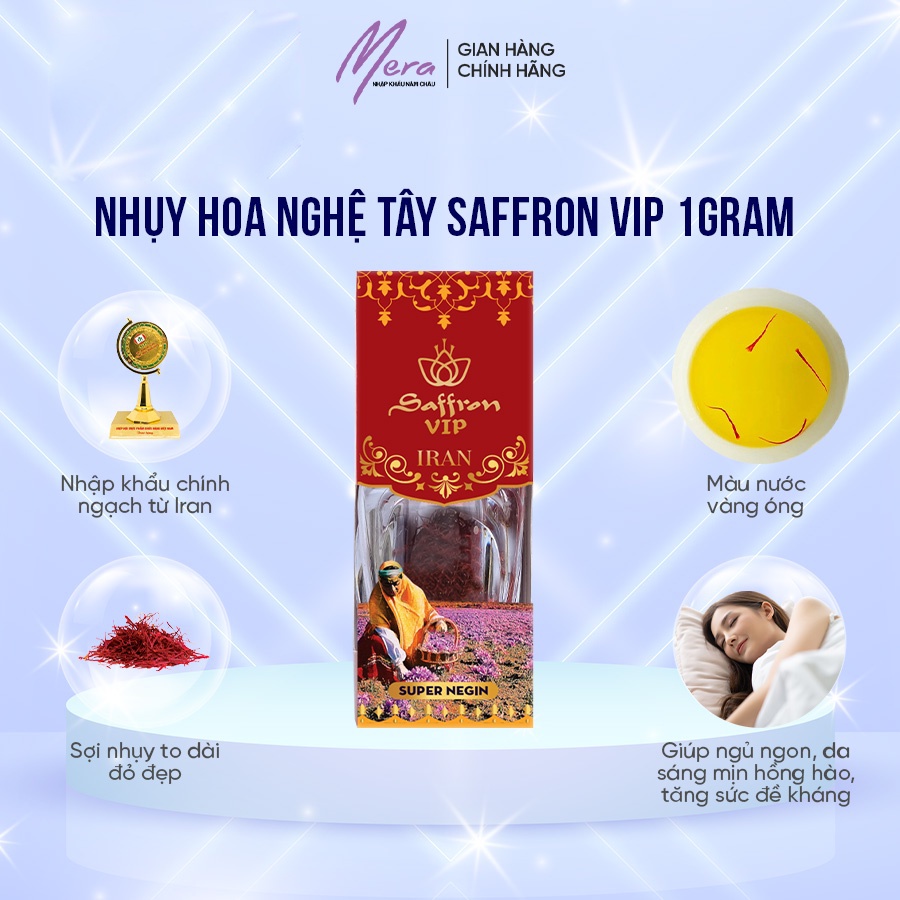 Nhuỵ Hoa Nghệ Tây Saffron VIP Super Negin 1gram