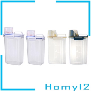 Plastic Cereal Dispenser Storage Box Food Grain Rice Container 2.5L