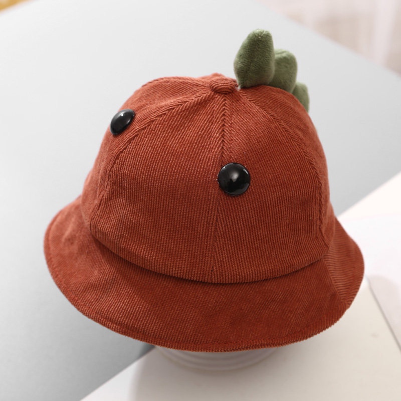 Mũ vành hoạ tiết khung long siêu dễ thương chất vải nhung xịn cho bé trai bé gái 6 đến 18 tháng