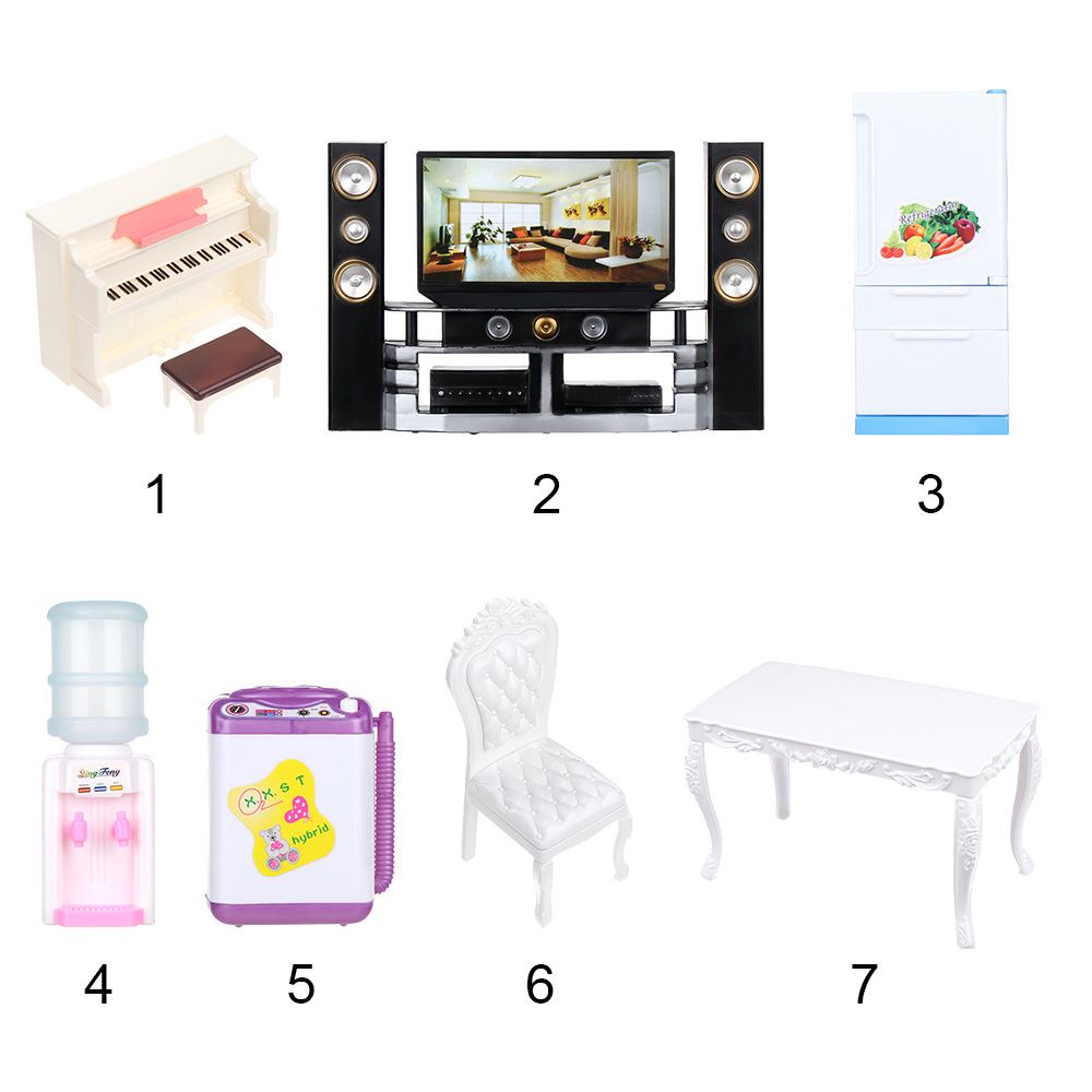 Mô hình bàn ghế mini bằng nhựa trang trí nhà búp bê DIY