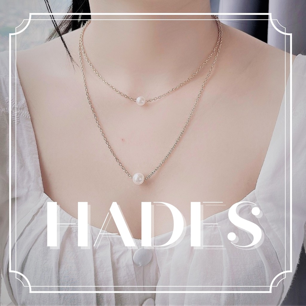 [Xả kho] Vòng cổ choker retro ngọc trai nhân tạo - dây chuyền nữ 2 tầng choker necklace phụ kiện trang sức Hades.js