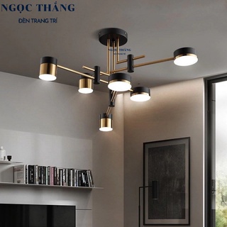 Đèn led thả trần 6 bóng trang trí phòng khách bàn ăn led 3 chế độ màu 45w 220v thcn165 ngọc thắng