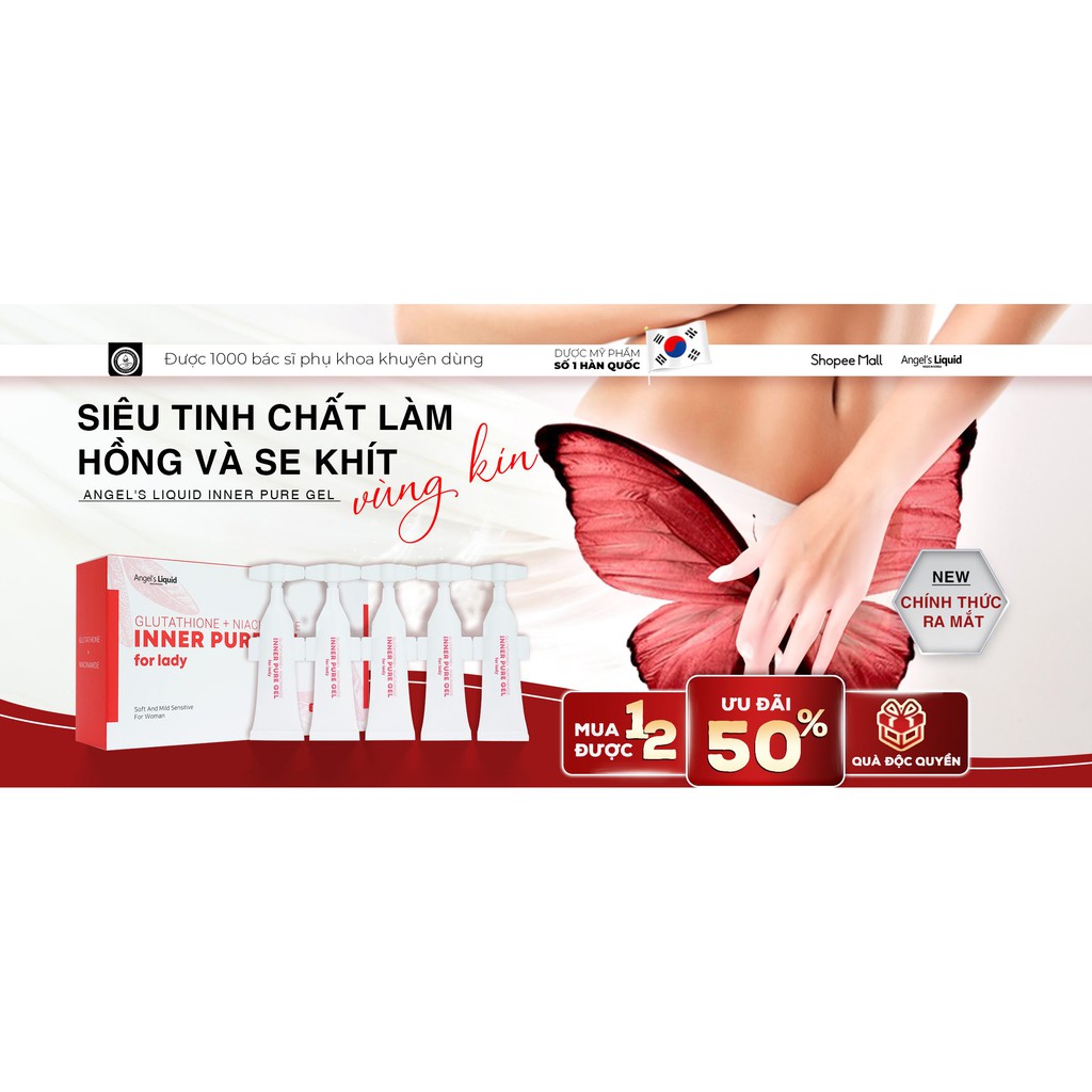 [Chính hãng 100%] Siêu Tinh Chất Làm Hồng Se Khít Vùng Kín Angel Liquid Glutathione Plus Niacinamide Inner Pure Gel (15