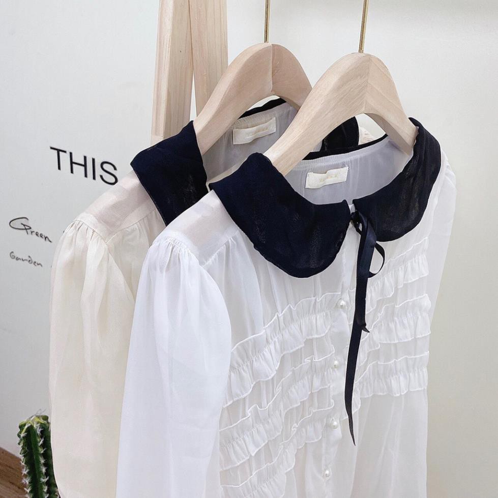 Áo sơ mi nữ Bèo | Sơ mi Nữ Nơ Cúc Ngọc Cao Cấp FREESHIP | BigBuy360 - bigbuy360.vn