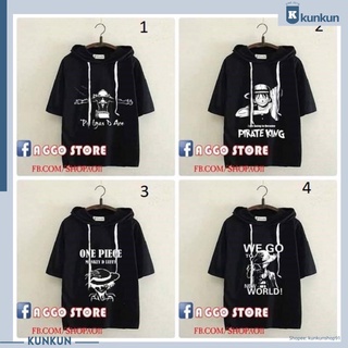 Áo thun hoodie tay lửng One Piece Luffy Mũ Rơm  Ace/ Áo phông Đảo Hải Tặc cực chất