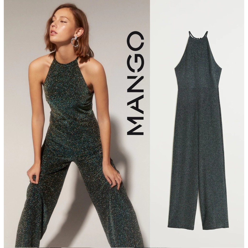Jumpsuit cổ yếm Mango sequin 57039210
