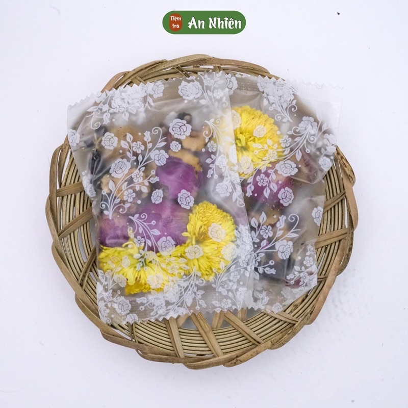 Trà quý phi An Nhiên ,set trà bao gồm hoa cúc, hoa mẫu đơn, hắc kỷ tử, long nhãn, táo đỏ | WebRaoVat - webraovat.net.vn