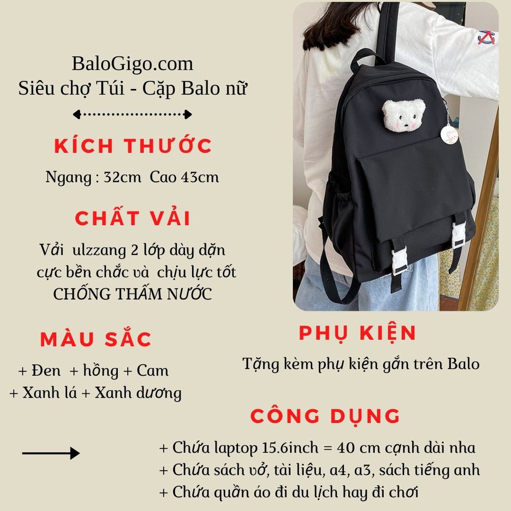 Balo học sinh cấp 2 3 cực đẹp [tặng đủ phụ kiện] G274 - BaloGigo